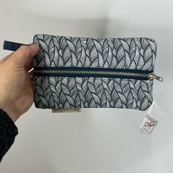 Primitives by Kathy Handbags - Primitives by Kathy Navy Leaf Faux Leather Pencil Pouch
